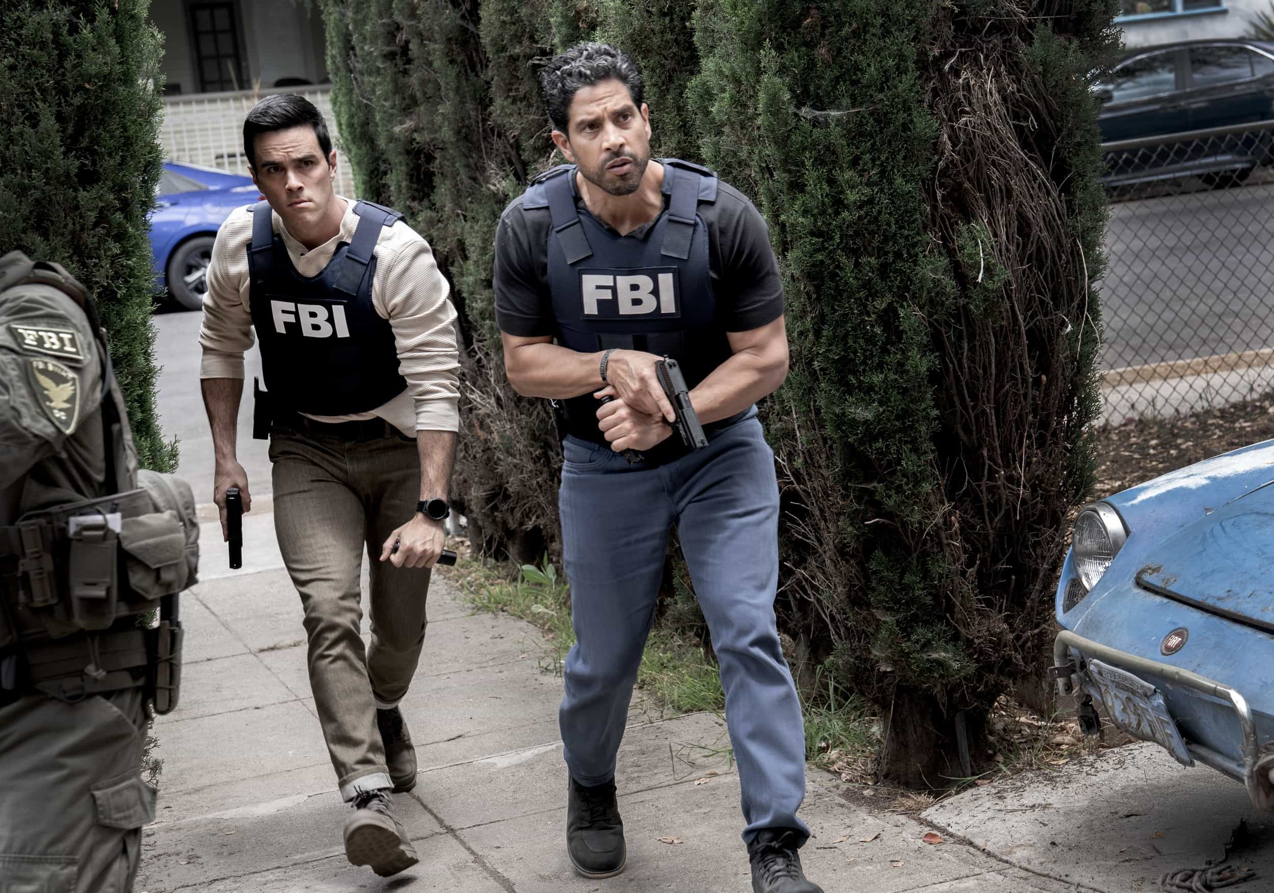 Criminal Minds Evolution Season 19 Episode 2 "Cluster" - RJ Hatanaka as Tyler Green and Adam Rodriguez as Luke Alvez in Criminal Minds: Evolution, episode 2, season 19 streaming on Paramount+, 2026. Photo Credit: Justin Lubin/Paramount+