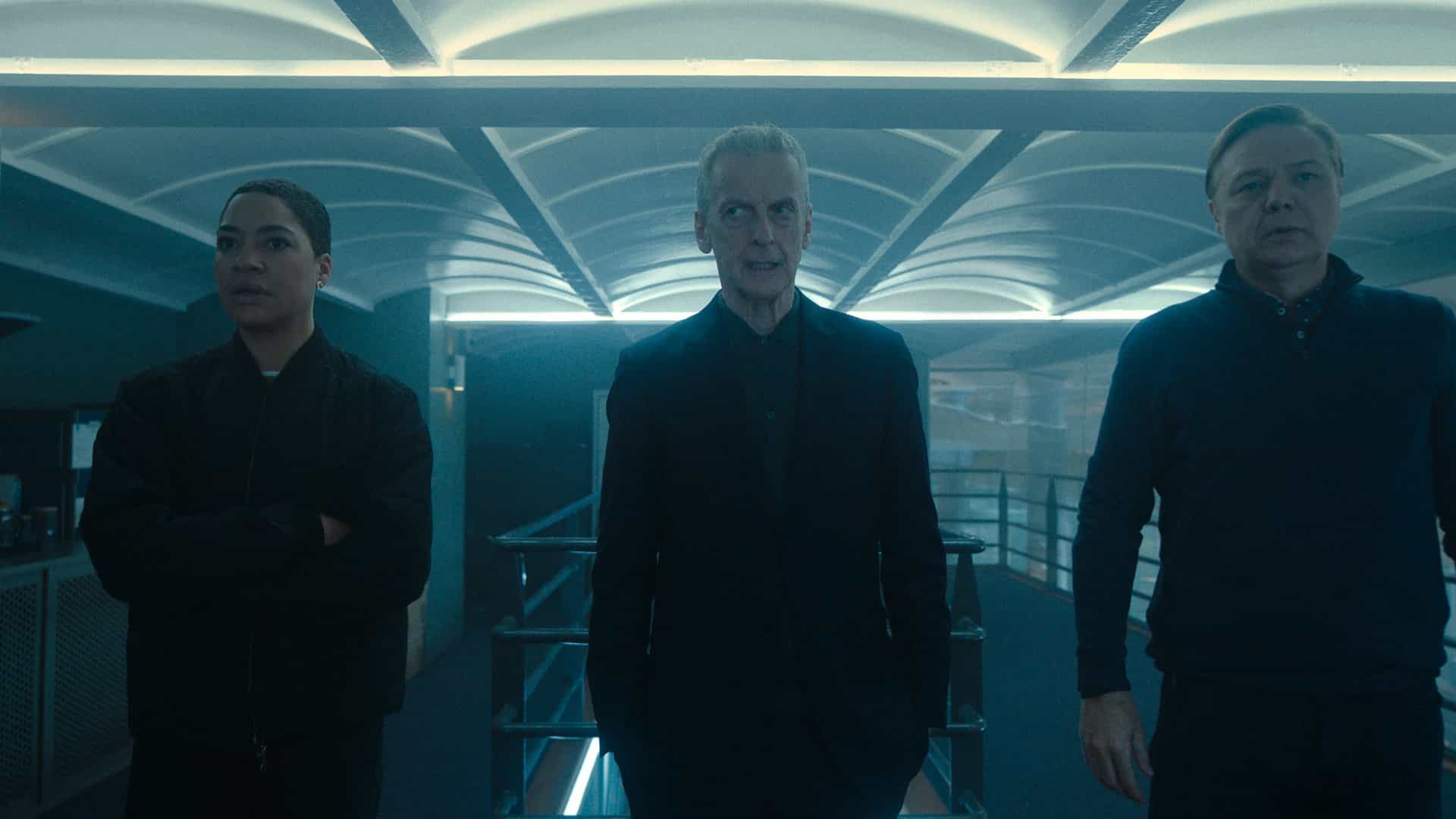 CRIMINAL RECORD Season 2 Episode 7 Photos “Going Down” June Takes Control 9 Cush Jumbo, Peter Capaldi and Shaun Dooley in "Criminal Record," now streaming on Apple TV.