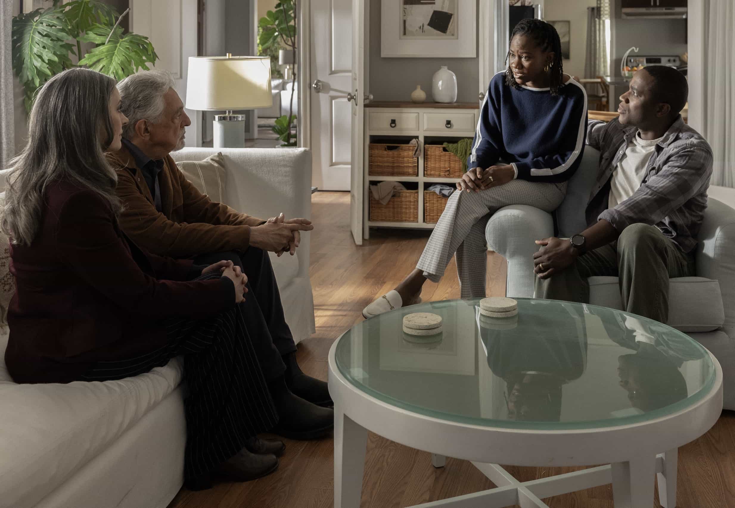 L-R: Paget Brewster as Emily Prentiss, Joe Mantegna as David Rossi, Omono Okojie as Ryleigh Poole, and Abraham Amkpa as Jesse Poole in Criminal Minds: Evolution, episode 3, season 19 streaming on Paramount+, 2026. Photo Credit: Trae Patton/Paramount+