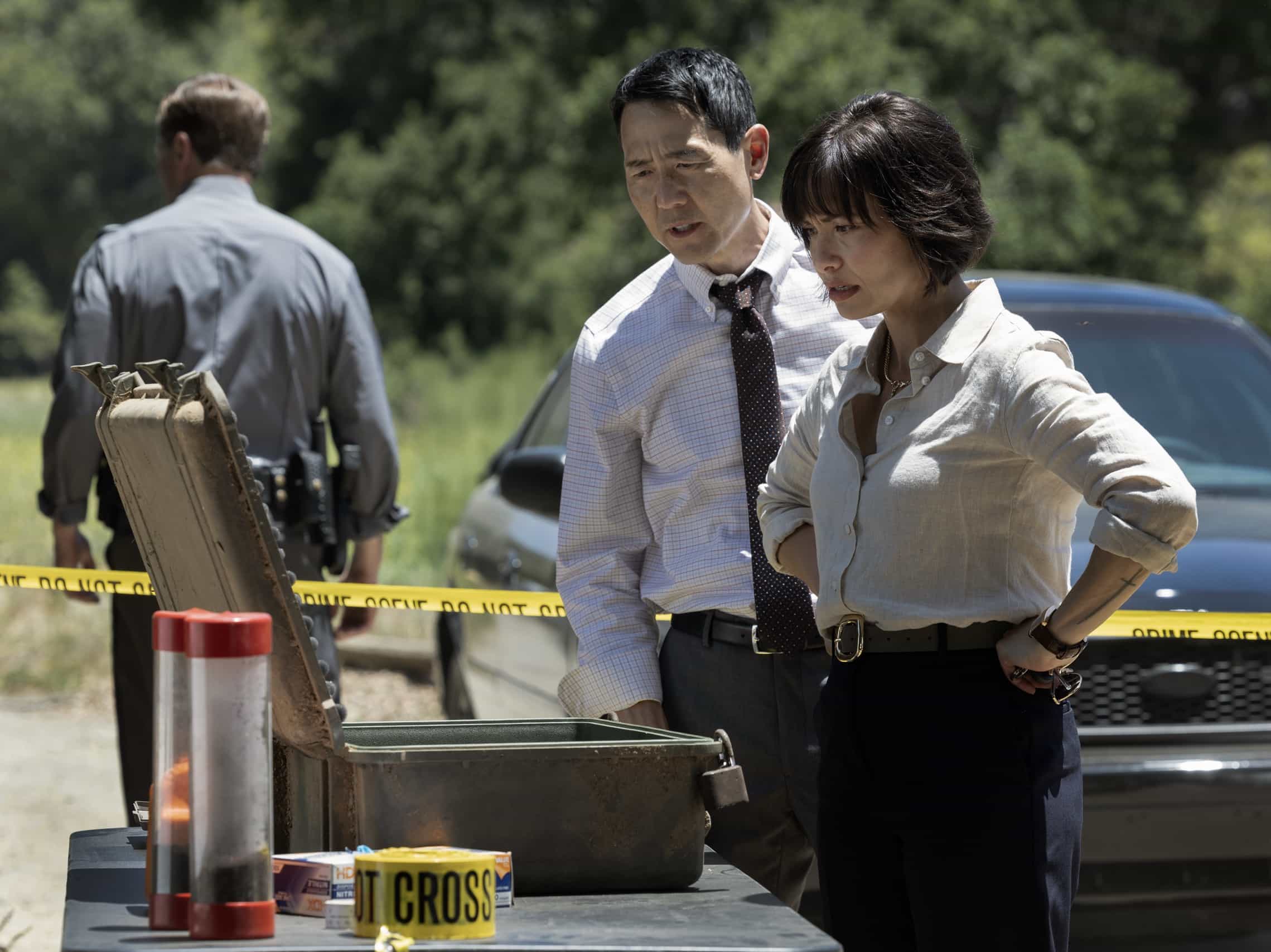 CRIMINAL MINDS EVOLUTION Season 19 Episode 3 Body Count - Rob Yang as District Attorney Emory Joy  and Nicole Pacent as Rebecca Wilson and  in Criminal Minds: Evolution, episode 3, season 19 streaming on Paramount+, 2026. Photo Credit: Trae Patton/Paramount+