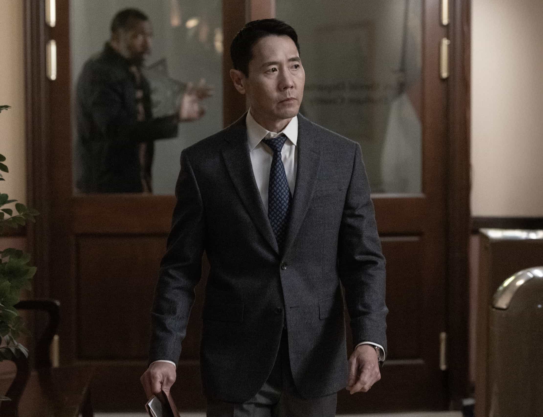 Rob Yang as District Attorney Emory Joy in Criminal Minds: Evolution, episode 3, season 19 streaming on Paramount+, 2026. Photo Credit: Trae Patton/Paramount+