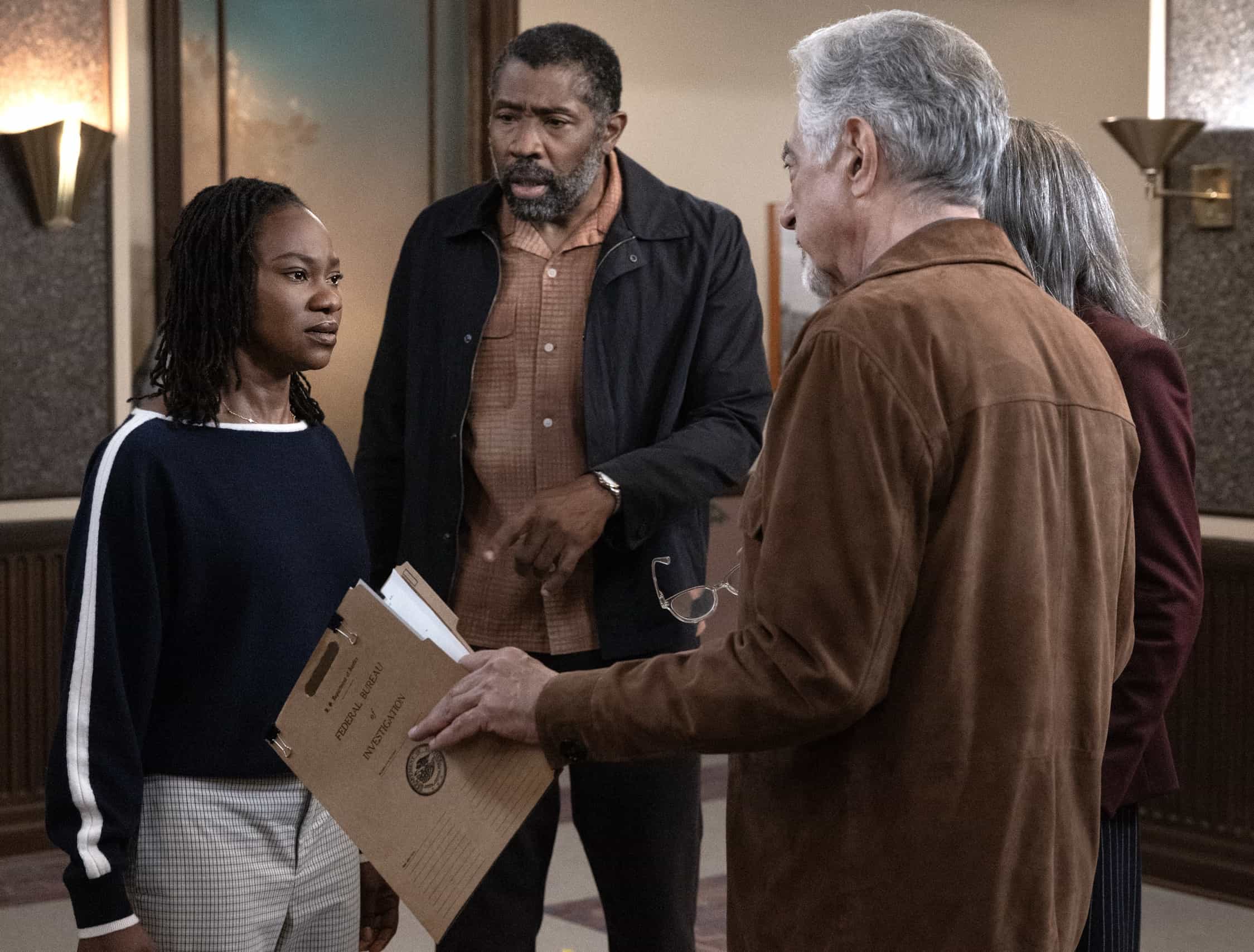 L-R: Omono Okojie as Ryleigh Poole, Cress Williams as Davonte Faust, Paget Brewster as Emily Prentiss, and Joe Mantegna as David Rossi in Criminal Minds: Evolution, episode 3, season 19 streaming on Paramount+, 2026. Photo Credit: Trae Patton/Paramount+