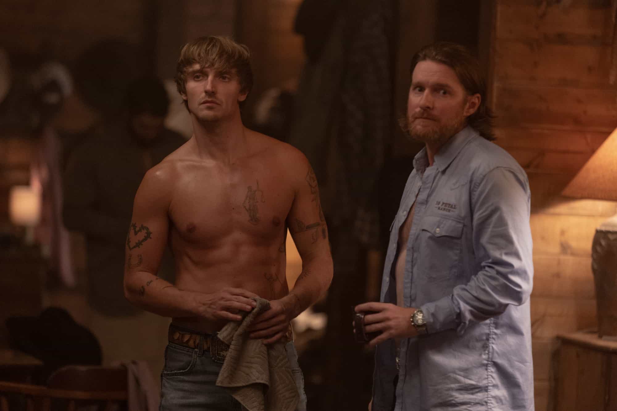 L-R: Hart Denton as Chet and James Eddie as Tommy in Dutton Ranch, episode 5, season 1, streaming on Paramount+, 2026. Photo Credit: Emerson Miller/Paramount+.