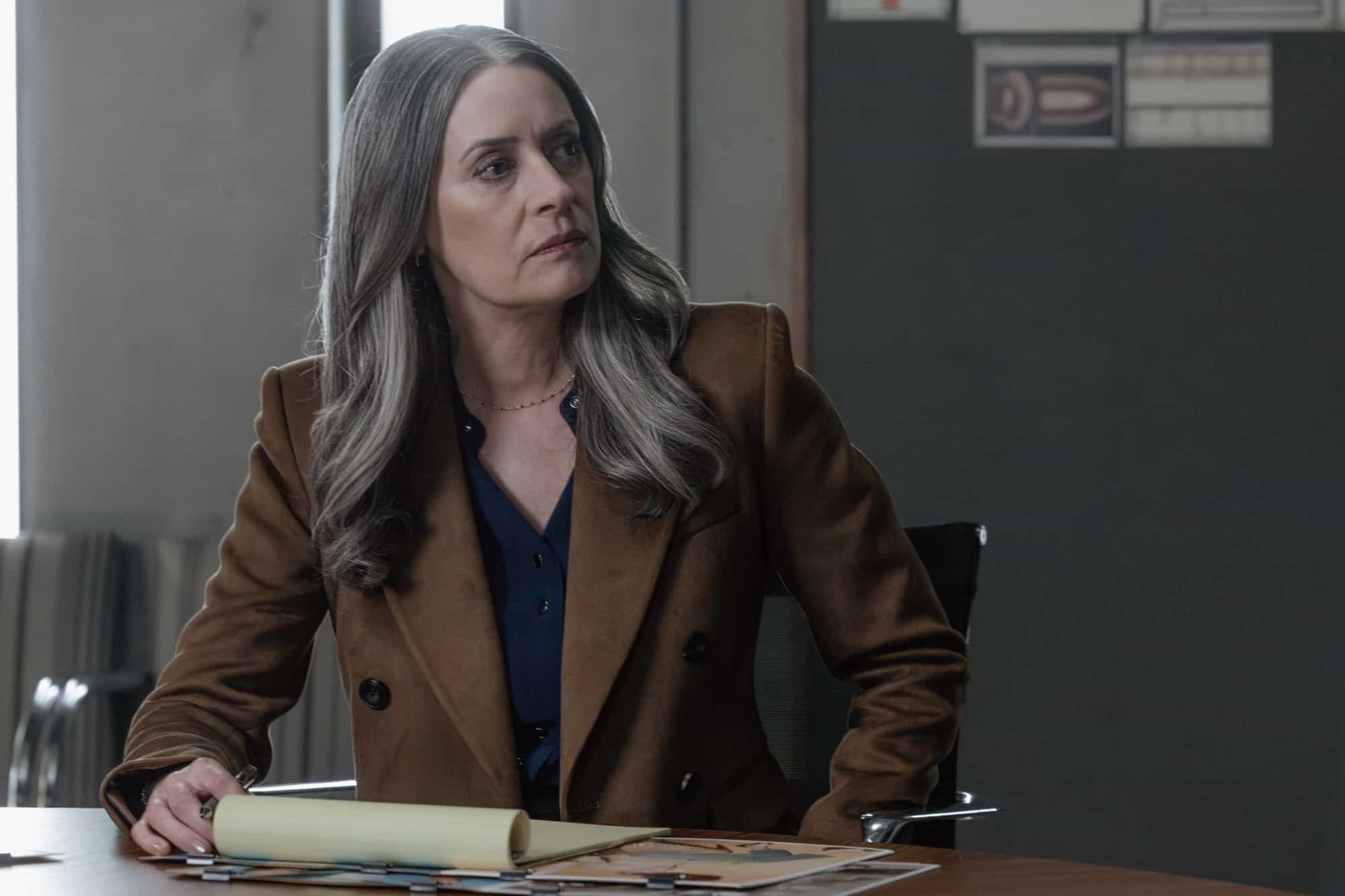 Paget Brewster as Emily Prentiss in Criminal Minds: Evolution, episode 4, season 19  streaming on Paramount+, 2026.  CREDIT: Trae Patton/Paramount+ © 2026 ABC Studios Inc. and CBS Studios Inc. All Rights Reserved.