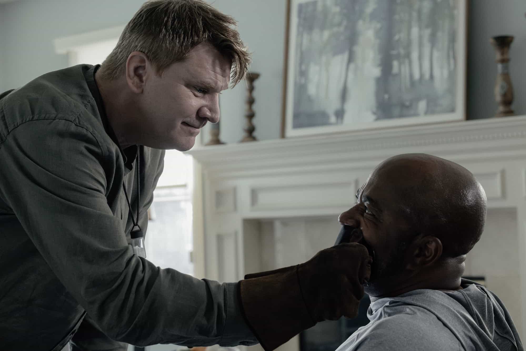 Dash Mihok as Sean Fincher and Inny Clemons as Brenton Woodrow in Criminal Minds: Evolution, episode 4, season 19  streaming on Paramount+, 2026.  CREDIT: Trae Patton/Paramount+ © 2026 ABC Studios Inc. and CBS Studios Inc. All Rights Reserved.