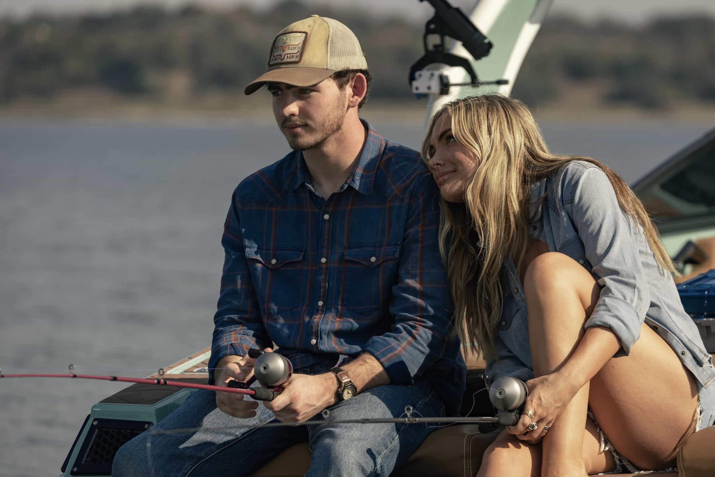 DUTTON RANCH Season 1 Episode 6 Photos “A Cowboy Saint” A Shocking Return Threatens Rio Paloma 4 (L-R): Finn Little as Carter and Natalie Alyn Lind as Oreana in season 1, episode 6, of Dutton Ranch streaming on Paramount+, 2026. Photo Credit: Emerson Miller/Paramount+