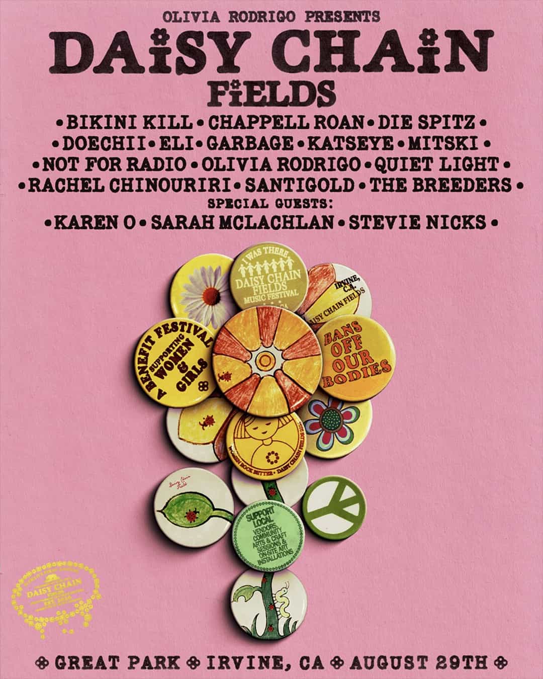 Olivia Rodrigo Announces New Music Festival Daisy Chain Fields 2 Daisy Chain Fields Concert Poster 2026