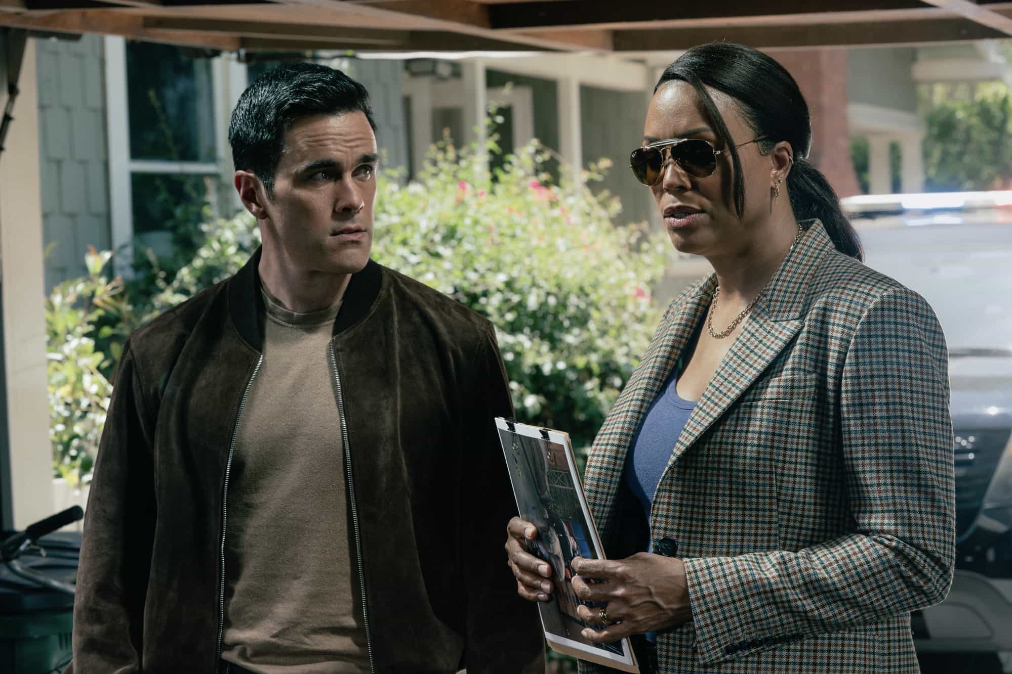 Criminal Minds Evolution Season 19 Episode 6 "Proxy" RJ Hatanaka as Tyler Green and Aisha Tyler as Dr. Tara Lewis in Criminal Minds: Evolution, episode 6, season 19  streaming on Paramount+, 2026.  CREDIT:  Michael Yarish/Paramount+ © 2026 ABC Studios Inc. and CBS Studios Inc. All Rights Reserved.