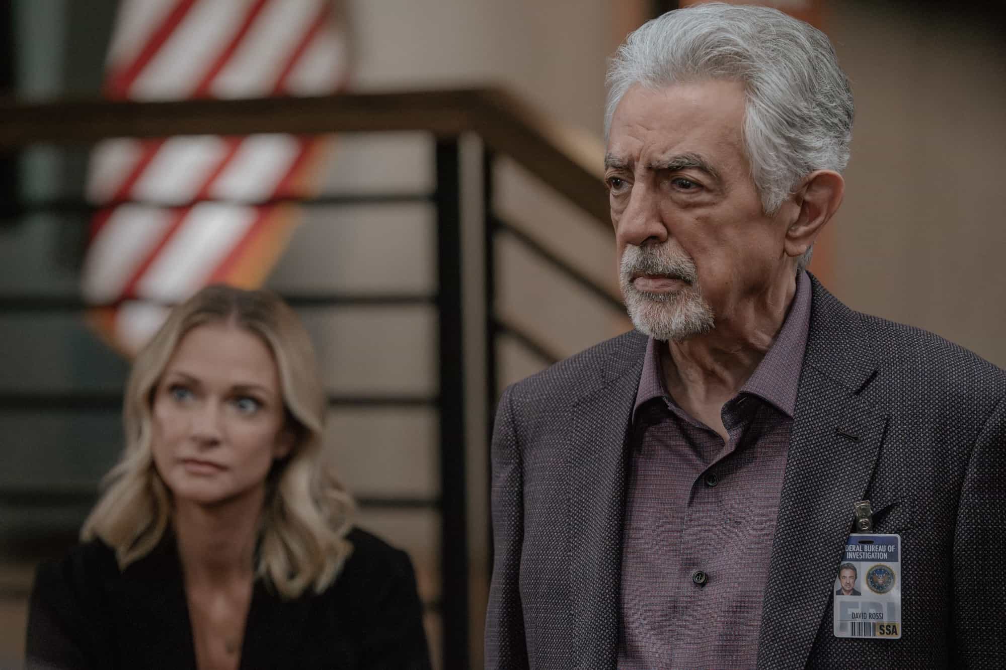 A.J. Cook as Jennifer ‘JJ’ Jareau and Joe Mantegna as David Rossi in Criminal Minds: Evolution, episode 6, season 19  streaming on Paramount+, 2026.  CREDIT:  Michael Yarish/Paramount+ © 2026 ABC Studios Inc. and CBS Studios Inc. All Rights Reserved.