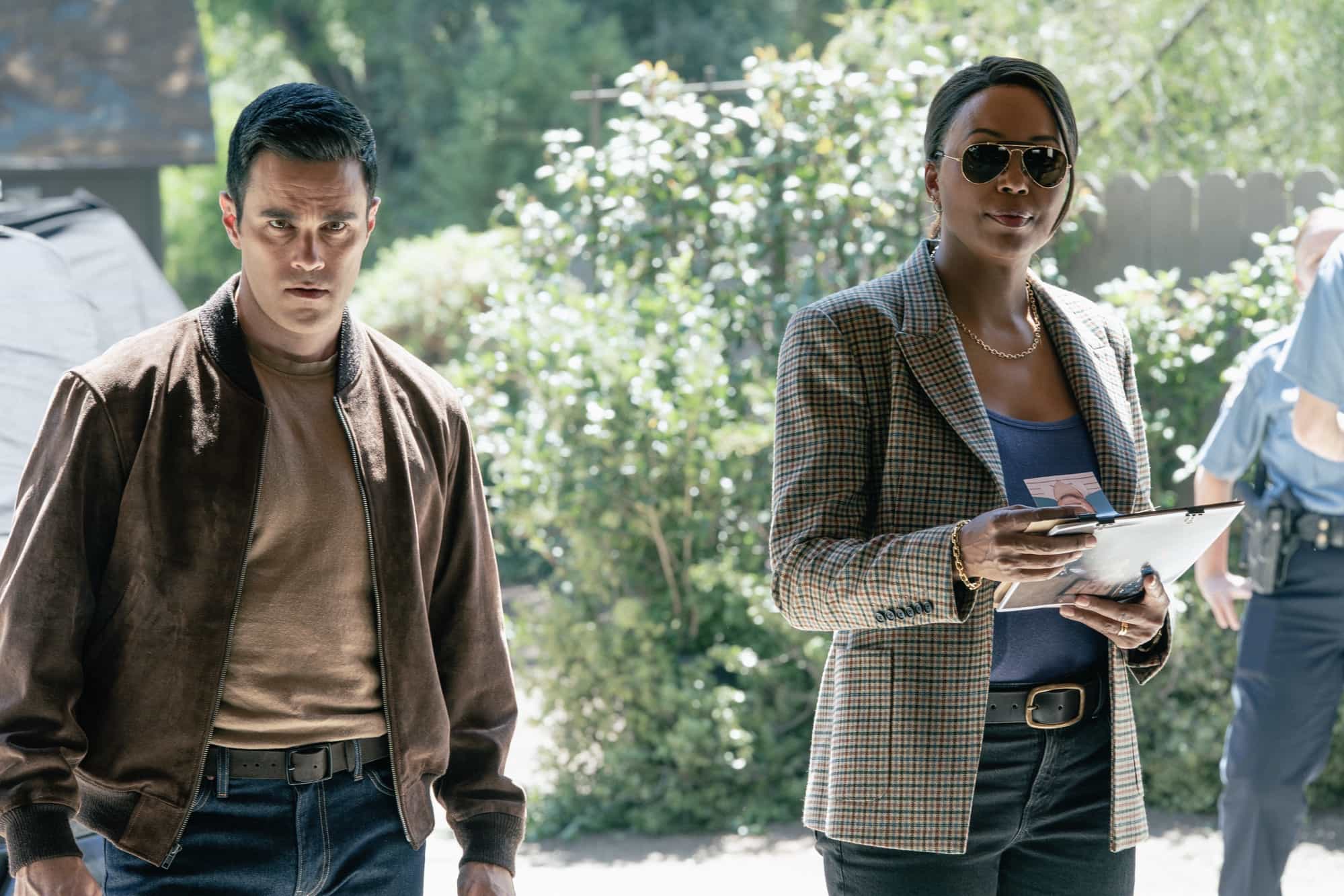 RJ Hatanaka as Tyler Green and Aisha Tyler as Dr. Tara Lewis in Criminal Minds: Evolution, episode 6, season 19  streaming on Paramount+, 2026.  CREDIT:  Michael Yarish/Paramount+ © 2026 ABC Studios Inc. and CBS Studios Inc. All Rights Reserved.