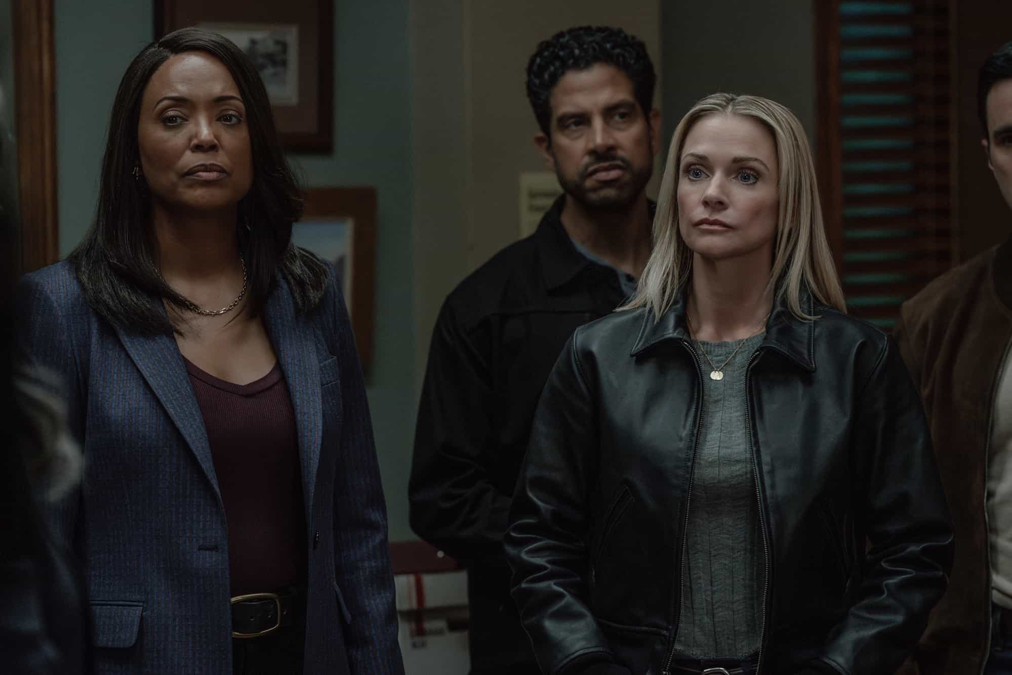 Criminal Minds Evolution Season 19 Episode 7 "The Furies" - L-R: Aisha Tyler as Dr. Tara Lewis, Adam Rodriguez as Luke Alvez, and A.J. Cook as Jennifer ‘JJ’ Jareau in Criminal Minds: Evolution, episode 7, season 19  streaming on Paramount+, 2026.  CREDIT:  Michael Yarish/Paramount+ © 2026 ABC Studios Inc. and CBS Studios Inc. All Rights Reserved.