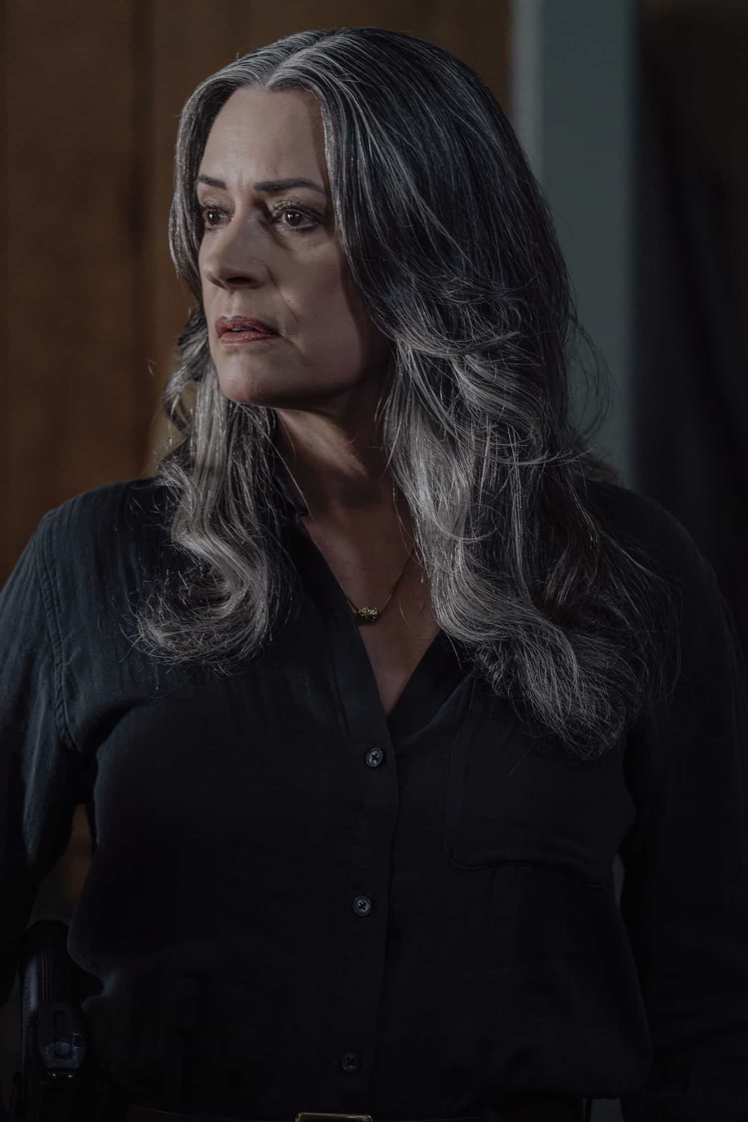 Paget Brewster as Emily Prentiss in Criminal Minds: Evolution, episode 7, season 19  streaming on Paramount+, 2026.  CREDIT:  Michael Yarish/Paramount+ © 2026 ABC Studios Inc. and CBS Studios Inc. All Rights Reserved.