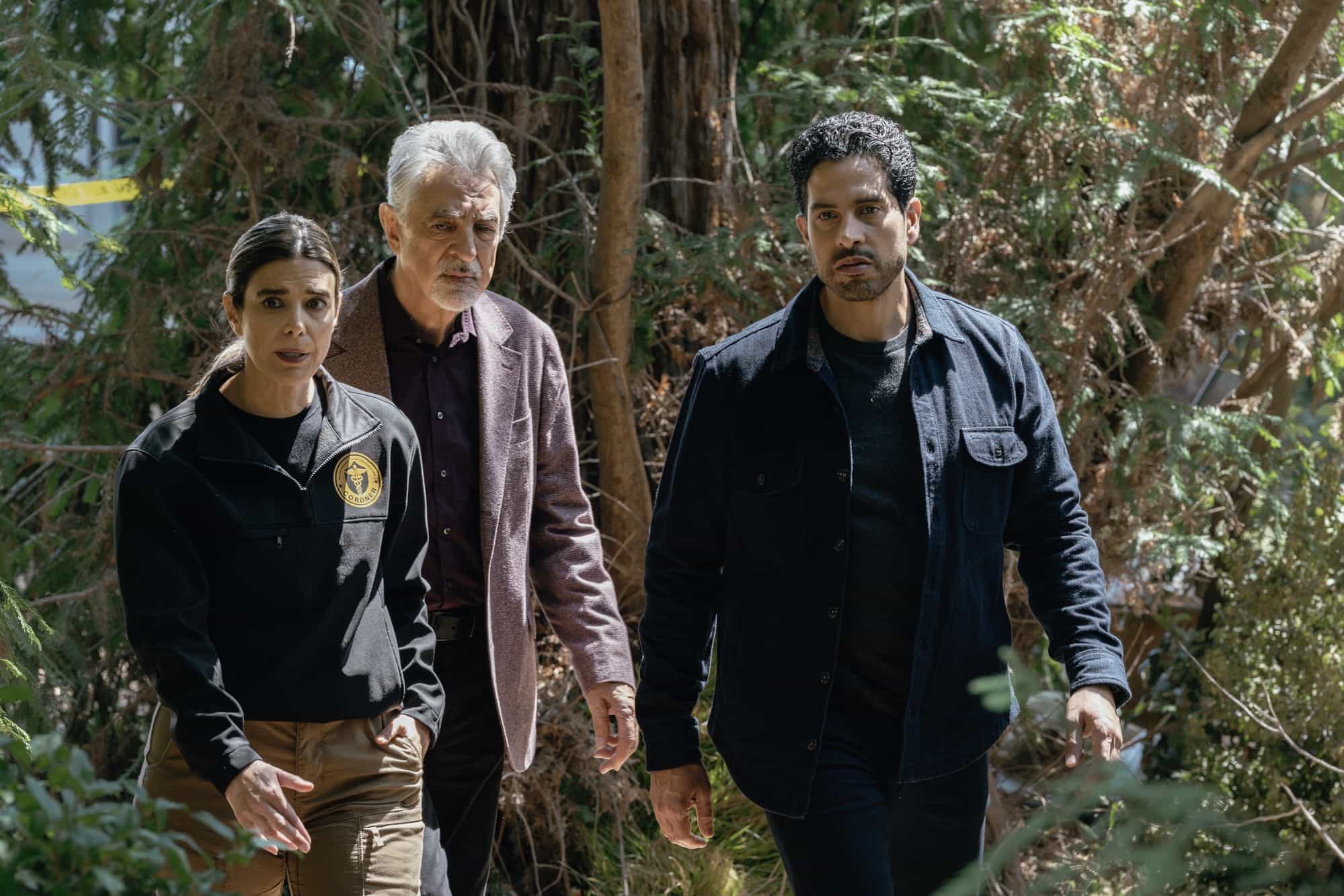 CRIMINAL MINDS EVOLUTION Season 19 Episode 8 "Requiem" L-R: Alexandra Fatovich as Dr. Lisbeth Toomey, Joe Mantegna as David Rossi and Adam Rodriguez as Luke Alvez in Criminal Minds: Evolution episode 8, season 19  streaming on Paramount+, 2026.  CREDIT:  Michael Yarish /Paramount+ © 2026 ABC Studios Inc. and CBS Studios Inc. All Rights Reserved.