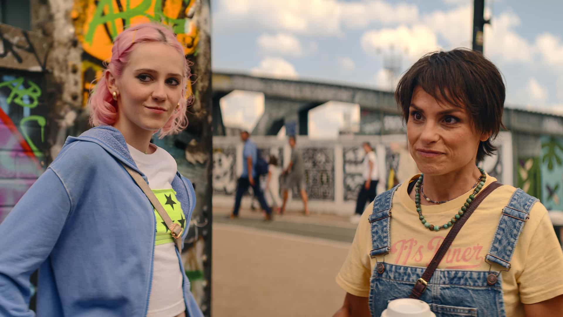 Trying Season 5 Episode 1 Rollercoaster Scarlett Rayner and Charlotte Riley in "Trying," now streaming on Apple TV.