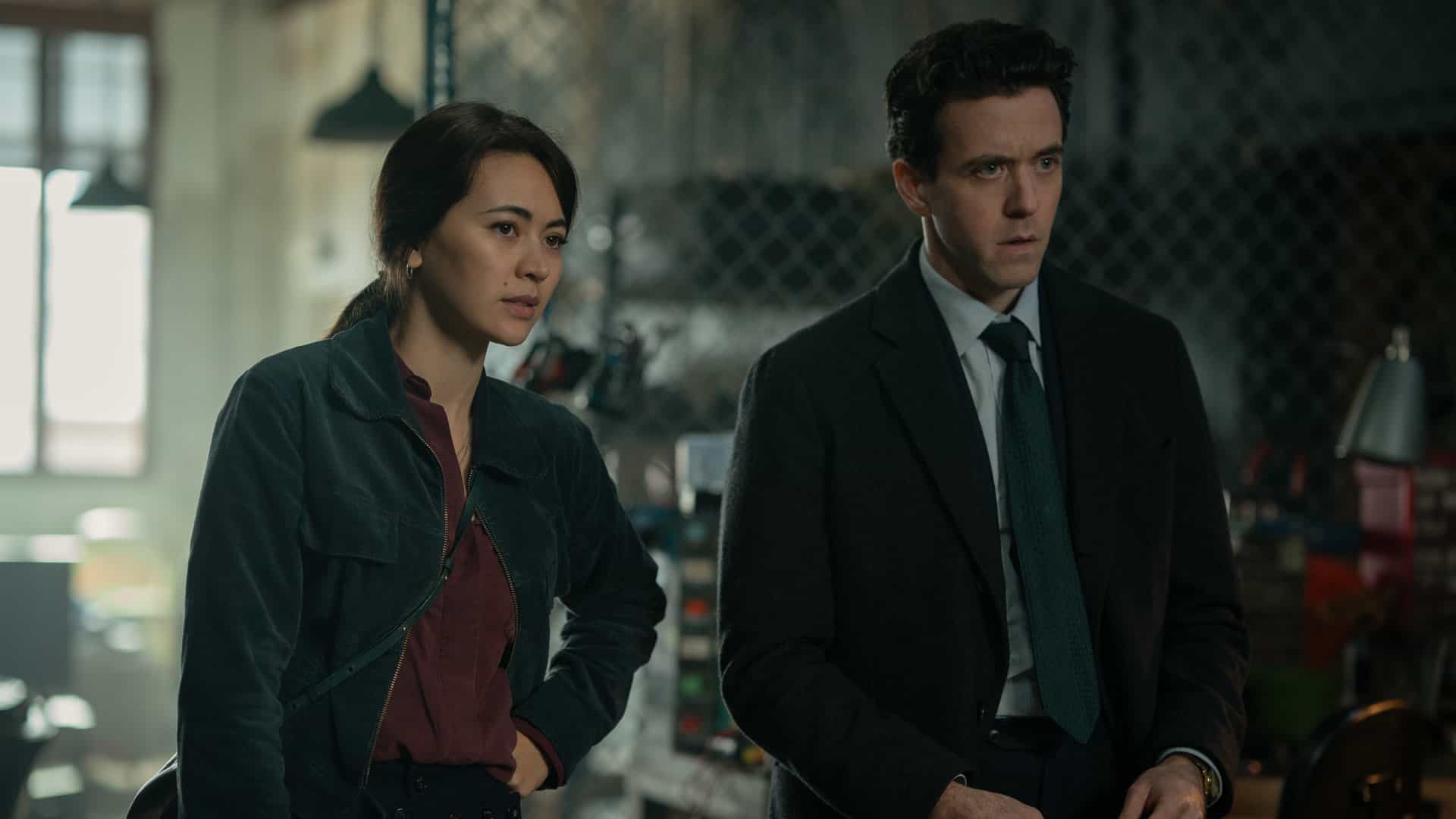 Jessica Henwick and Ashley Zukerman in "Silo," now streaming on Apple TV.