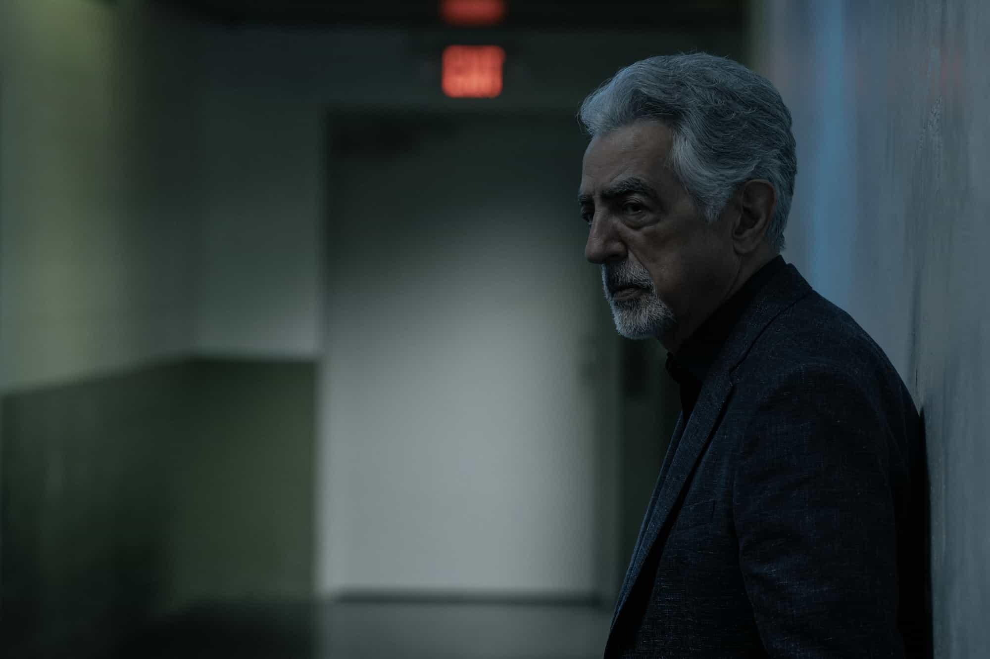 Joe Mantegna as David Rossi in Criminal Minds: Evolution, episode 9, season 19  streaming on Paramount+, 2026.  CREDIT:  Michael Yarish /Paramount+ © 2026 ABC Studios Inc. and CBS Studios Inc. All Rights Reserved.