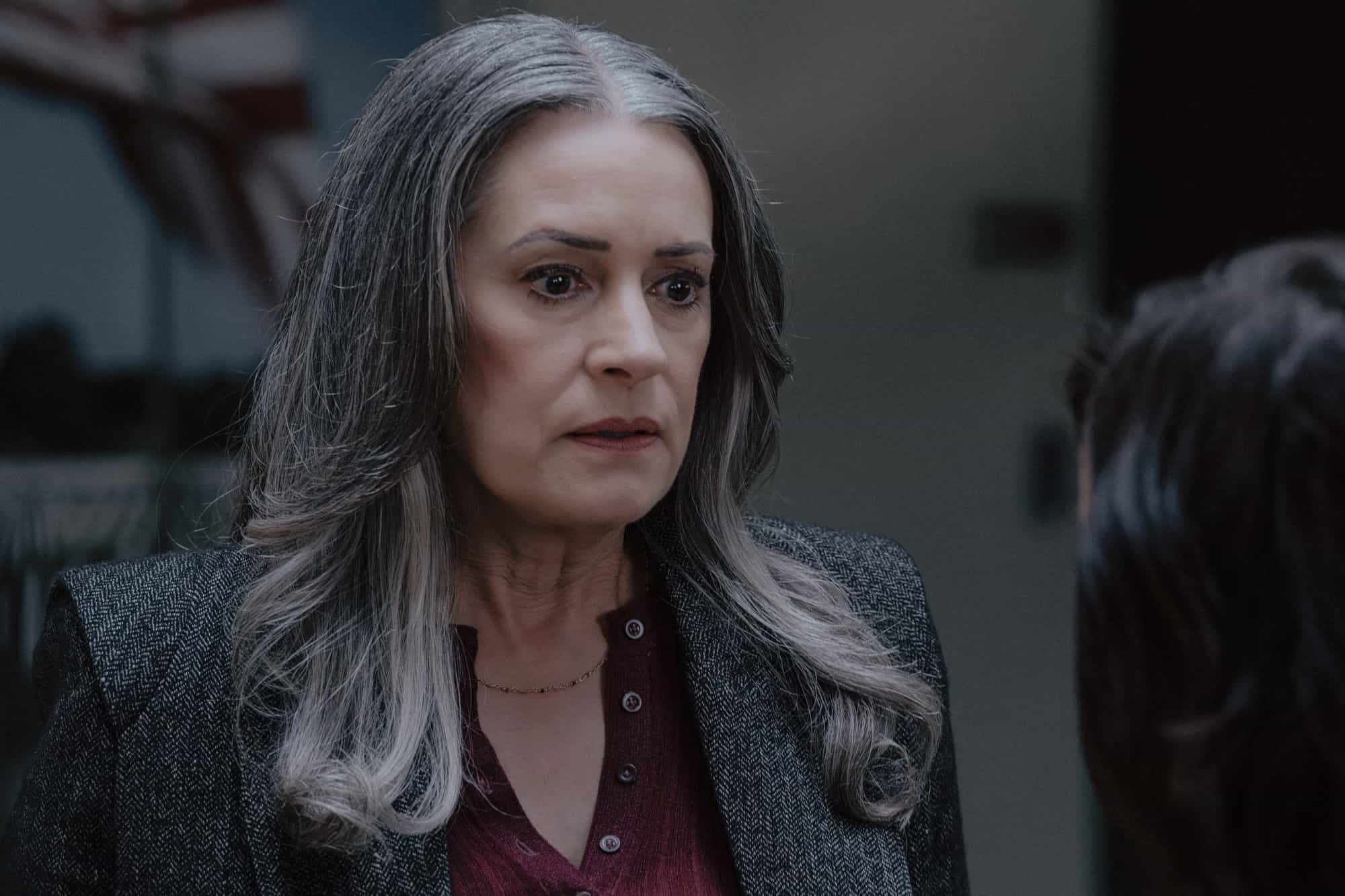 Paget Brewster as Emily Prentiss in Criminal Minds: Evolution, episode 9, season 19  streaming on Paramount+, 2026.  CREDIT:  Michael Yarish /Paramount+ © 2026 ABC Studios Inc. and CBS Studios Inc. All Rights Reserved.
