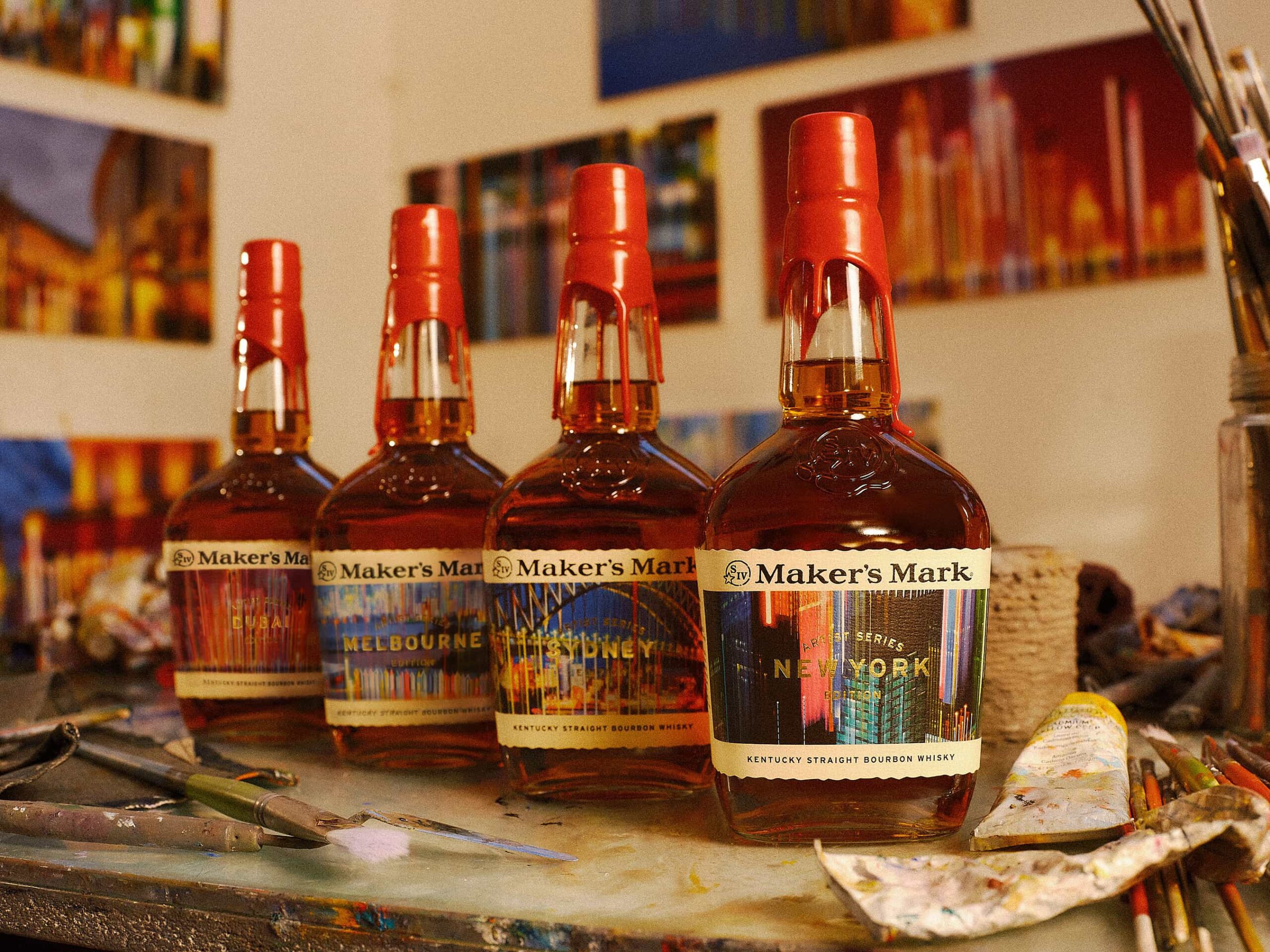 Seat42F 34 Maker's Mark Artist Series City Edition limited-edition bottles