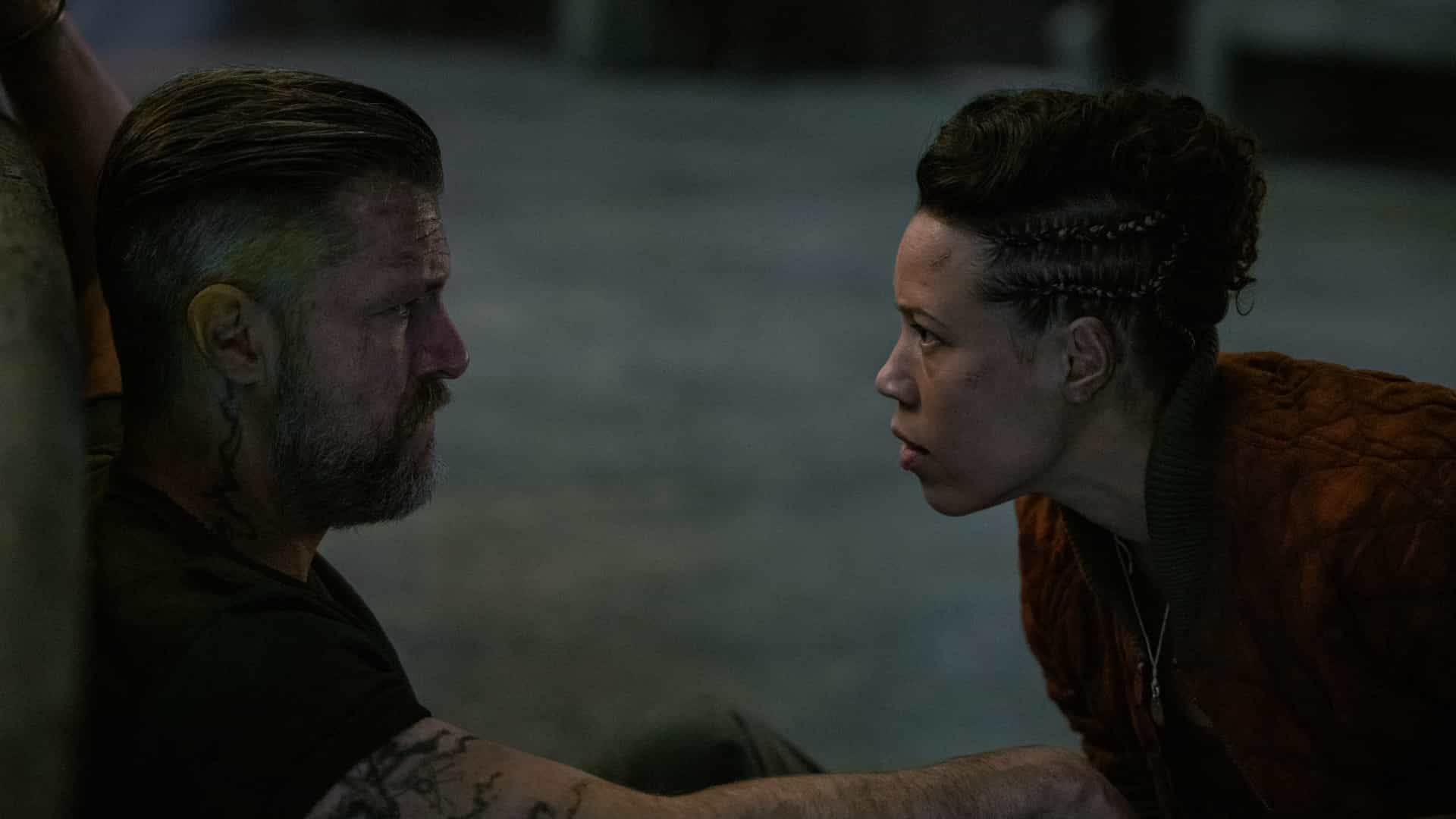 Shane McRae and Remmie Milner in "Silo," now streaming on Apple TV.