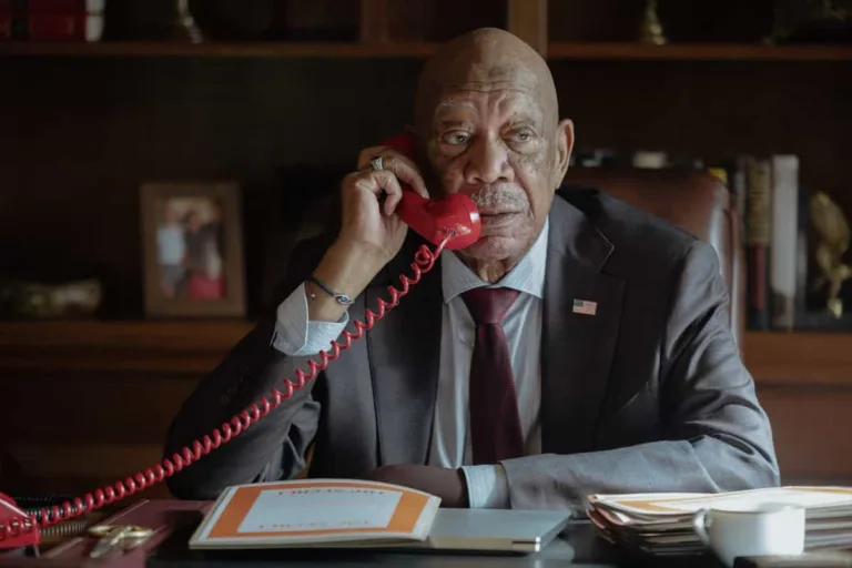 Morgan Freeman as Edwin Mullins in Lioness, episode 4, season 3, streaming on Paramount+, 2026. Photo Credit: Lauren Smith/Paramount+.