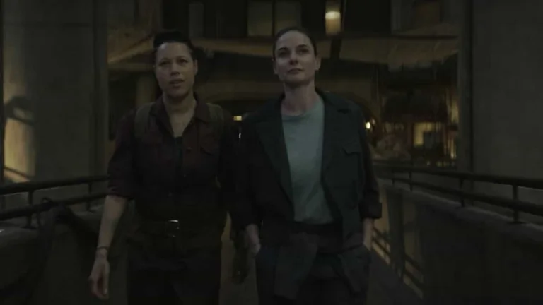 Remmie Milner and Rebecca Ferguson in "Silo," now streaming on Apple TV.