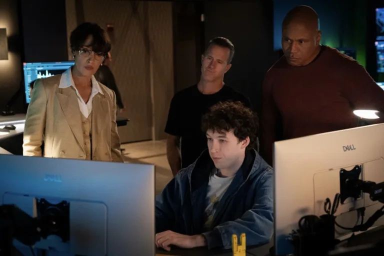 CBS Original Series NCIS,: NEW YORK premiering on October 6, 2026, 9:00 PM ET/PT Pictured: Jennifer Beals as Robyn Wells, Scott Caan as Nick Schaeffer, LL Cool J as Sam Hanna and Devin Druid Sean Sullivan Photo: Michael Greenberg/CBS ©2026 CBS Broadcasting, Inc. All Rights Reserved.