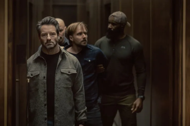 Lioness Season 3 Episode 5 "The Idiot Army" L-R: Ian Bohen as Grady, Sandi Todorovic as Alex, LaMonica Garrett as Tucker, in Lioness, episode 5, season 3, streaming on Paramount+, 2026. Photo Credit: Emerson Miller/Paramount+.
