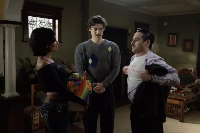 FX's ADULTS -- “The Scrub” -- Season 2, Episode 1 — Pictured (L-R): Amita Rao as Issa, Jack Innanen as Paul Baker, Joseph Dardano as Schnee. CR: FX