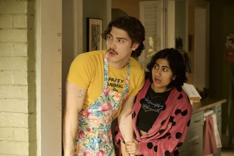 FX's ADULTS -- “The Scrub” -- Season 2, Episode 1 — Pictured (L-R): Jack Innanen as Paul Baker, Amita Rao as Issa. CR: FX