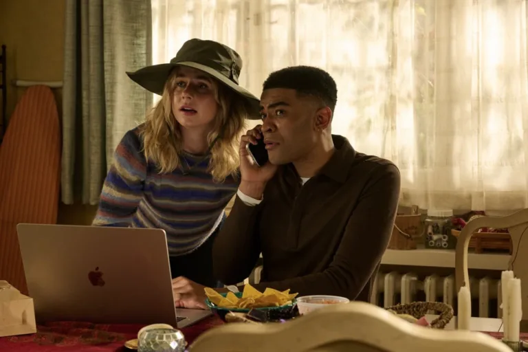 FX's ADULTS -- “The Scrub” -- Season 2, Episode 1 — Pictured (L-R): Lucy Freyer as Billie, Owen Thiele as Anton, Lucy Freyer as Billie. CR: FX