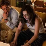 Mikey Madison as Frances Haugen and Jeremy Allen White as Jeff Horwitz in The Social Reckoning
