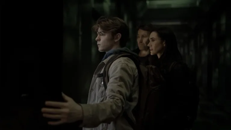 Oakes Fegley, Jennifer Connelly and Joel Edgerton in "Dark Matter," now streaming on Apple TV.
