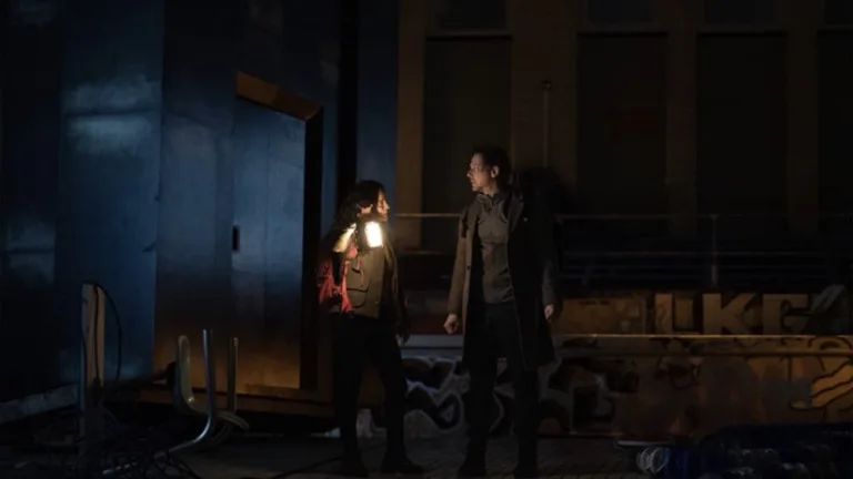 Alice Braga and Jimmi Simpson in "Dark Matter," now streaming on Apple TV.