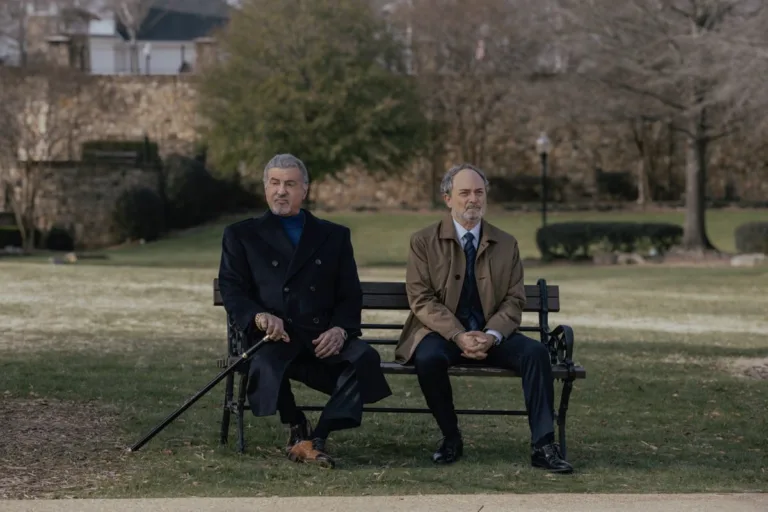 (L-R): Sylvester Stallone as Dwight Manfredi and Kevin Pollak as Special Agent Musso in Tulsa King, episode 5, season 4, streaming on Paramount+, 2026. Photo Credit: Steve Swisher/Paramount+
