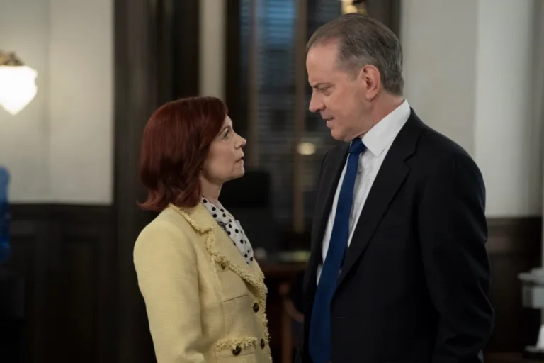 "Crazy in Love" -- Coverage of the CBS Original Series Elsbeth, scheduled to air on the CBS Television Network.   Pictured (L-R): Carrie Preston as Elsbeth Tascioni and Danny Mastrogiorgio as Detective Smullen.  Photo: Michael Parmelee/CBS ©2026 CBS Broadcasting, Inc. All Rights Reserved.