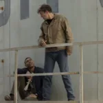 Aaron Pierre as John Stewart and Kyle Chandler as Hal Jordan in Lanterns Season 1 Episode 4 The Weenie
