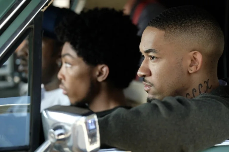 FX's The Drop: A Snowfall Saga -- "Click Pop" -- Season 1, Episode 1 (Airs Tuesday, September 8) -- Pictured: (l-r) Asanta Blackk as Lamar Kinsey, Peyton Alex Smith as James Kinsey -- CR: Ray Mickshaw/FX