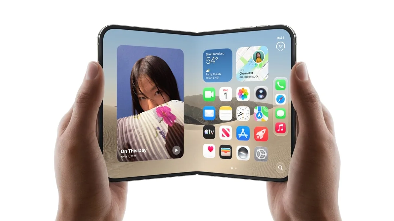 Apple iPhone Duo foldable iPhone opened to reveal its 7.6-inch display