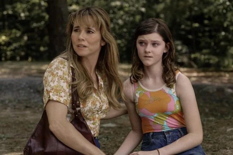 CRYSTAL LAKE -- Pictured: (l-r) Linda Cardellini as Pam Voorhees, Gwendolyn Sundstrom as Grace -- (Photo by: Matt Infante/PEACOCK)