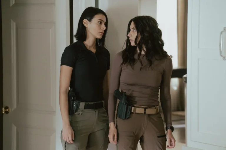 L-R: Laysla De Oliveira as Cruz and Genesis Rodriguez as Josie in Lioness, episode 8, season 3, streaming on Paramount+, 2026. Photo Credit: Ryan Green/Paramount+.