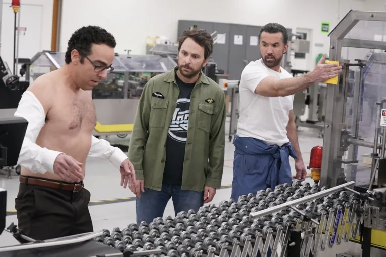 IT'S ALWAYS SUNNY IN PHILADELPHIA — “The War on Alcohol " -- Season 18, Episode 6 -- Pictured: (l-r) Dan Ahdoot as Mitch, Charlie Day as Charlie, Rob Mac as Mac. CR: Patrick McElhenney/FX