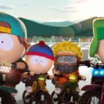 Cartman, Stan, Kenny and Kyle ride e-bikes in South Park Season 29 Episode 1