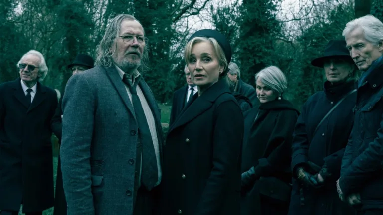 Sir Gary Oldman and Kristin Scott Thomas in "Slow Horses," now streaming on Apple TV.
