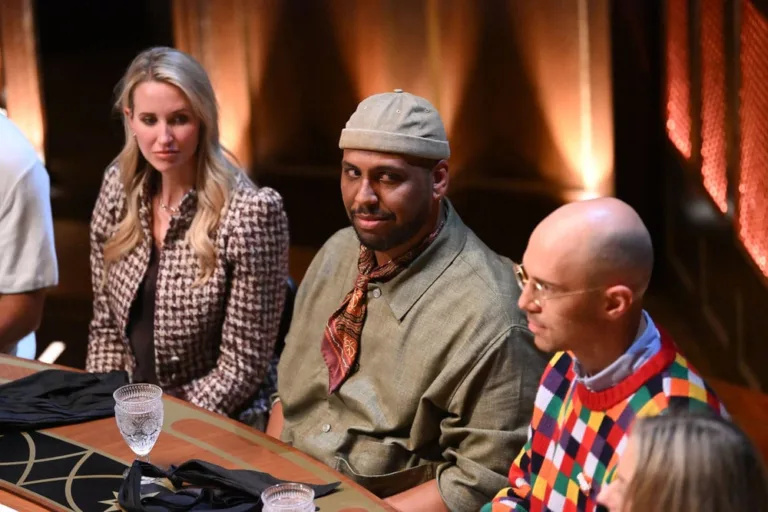 THE TRAITORS: NEW BLOOD -- "A New Dawn Is Rising" Episode 501 -- Pictured: (l-r) Abbey Benjamin, Clyde Moser, Michael Foote -- (Photo by: Euan Cherry/NBC)