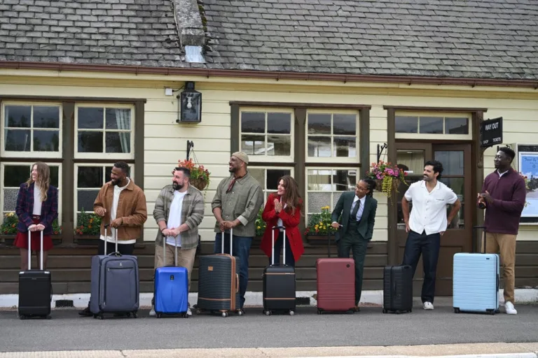 THE TRAITORS: NEW BLOOD -- "A New Dawn Is Rising" Episode 501 -- Pictured: (l-r) Morgan Cook, Xavier Scruggs, Joe Vanella, Clyde Moser, Kriste Lewis, Kim Daily, Victor Vollbrechthausen, Shane Beatty -- (Photo by: Euan Cherry/NBC)