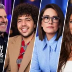 Andy Cohen, Benny Blanco, Jessica Tarlov and Emily Simpson in a Watch What Happens Live guest lineup image