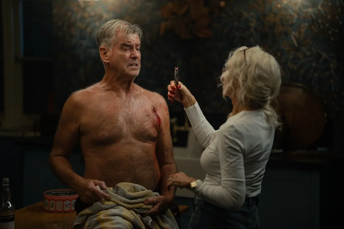 MobLand Season 2 Episode 1 I Wanna Be Your Dog L-R Pierce Brosnan as Conrad Harrigan and Helen Mirren as Maeve Harrigan In MobLand, episode 1, season 2, streaming on Paramount+, 2026. Photo Credit: Luke Varley/Paramount+