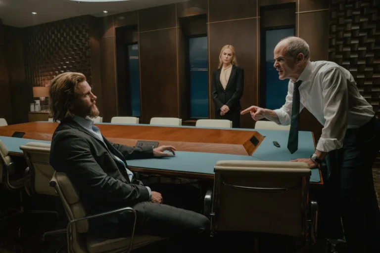 L-R: Thad Luckinbill as Kyle, Nicole Kidman as Kaitlyn, Michael Kelly as Byron Westfield in Lioness, episode 8 Season 3, streaming on Paramount+, 2025. Photo Credit: Ryan Green/Paramount+