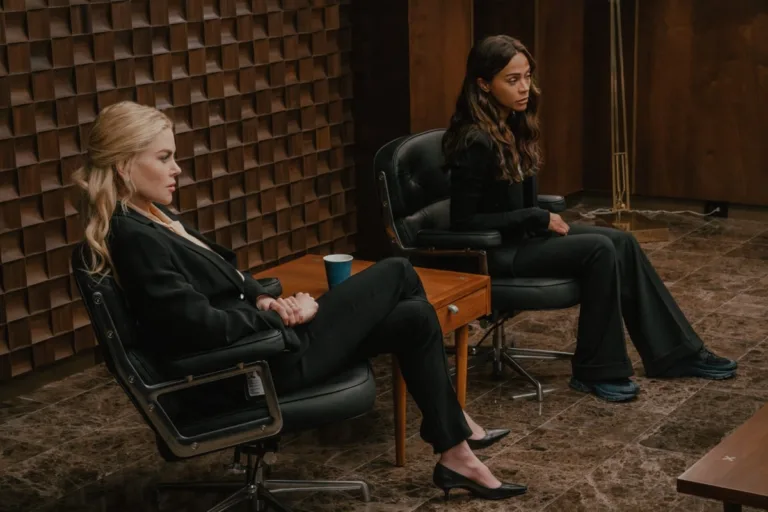 L-R: Nicole Kidman as Kaitlyn, Zoe Saldaña as Joe in Lioness, episode 8 Season 3, streaming on Paramount+, 2025. Photo Credit: Ryan Green/Paramount+