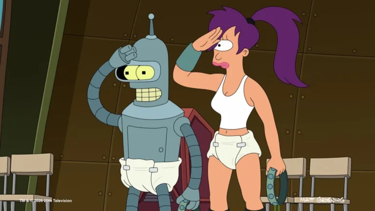 FUTURAMA Season 14 Episode 9 - "A New New York Yankee in King Elfo’s Court" - A time-machine failure sends Fry sideways in time to a medieval land. (Disney/Matt Groening)